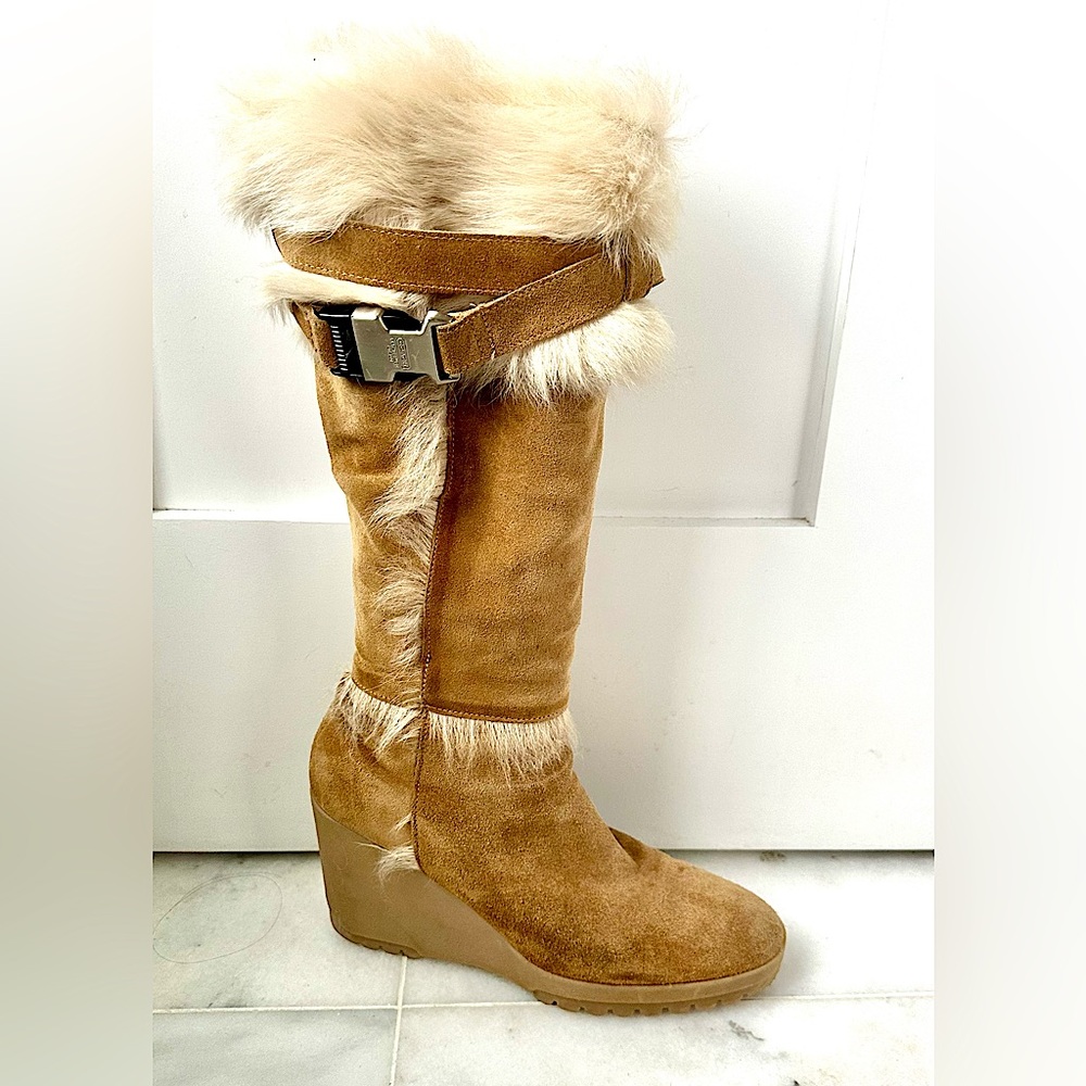 COACH suede & shearling boot